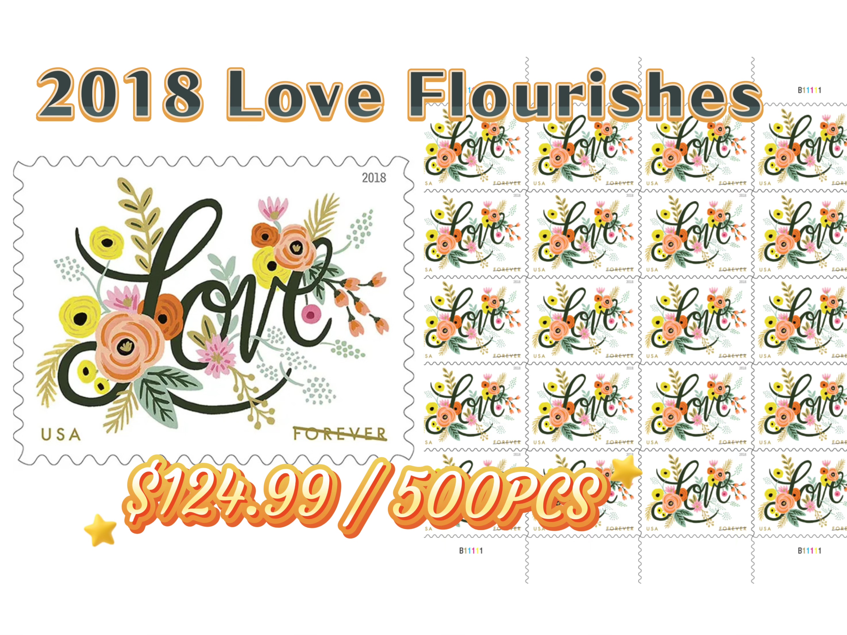 2018 Love Flourishes Forever®Stamp 500pcs | Forever Stamps US Postage Stamps