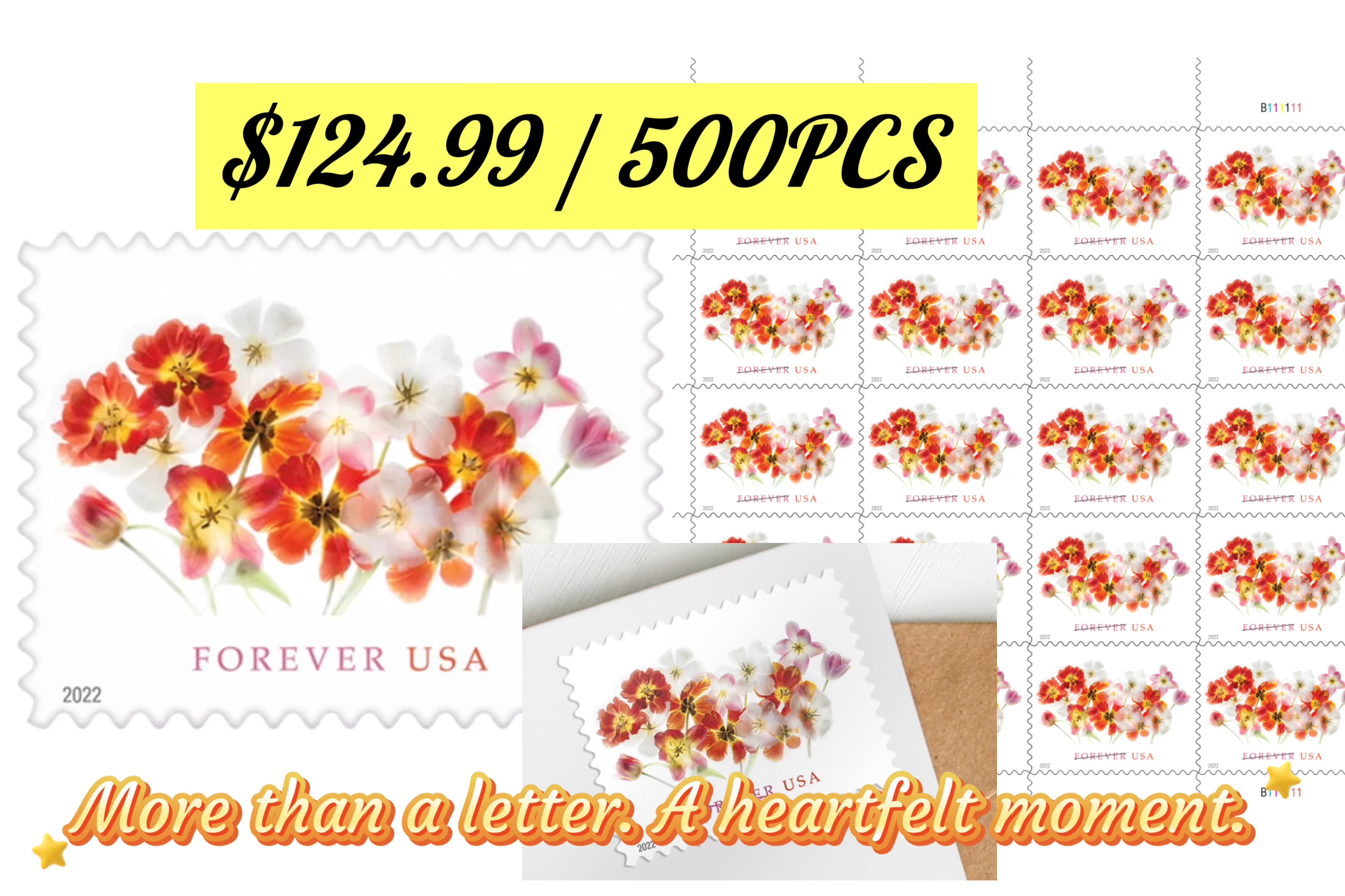 2022 Tulips Forever®Stamp 500pcs | Forever Stamps US Postage Stamps