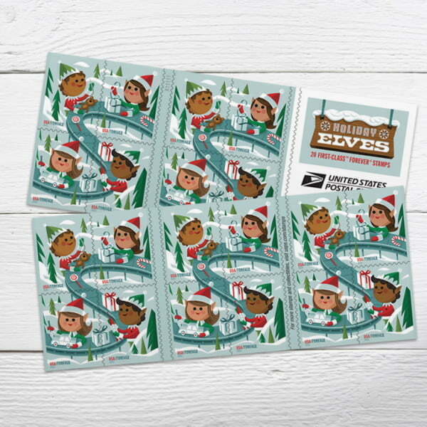 2022 Holiday Elves Christmas Forever®Stamp | Forever Stamps US Postage Stamps