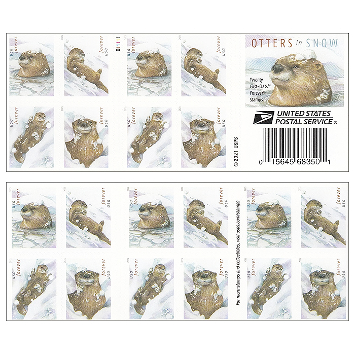 2021 Otter in the Snow Forever®Stamp | Forever Stamps US Postage Stamps