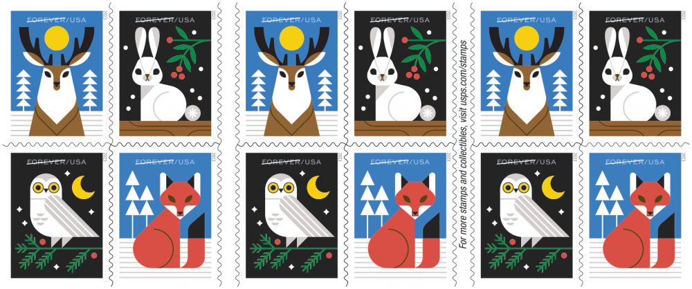 2023 Winter Woodland Animals Stamps - Forever Stamps