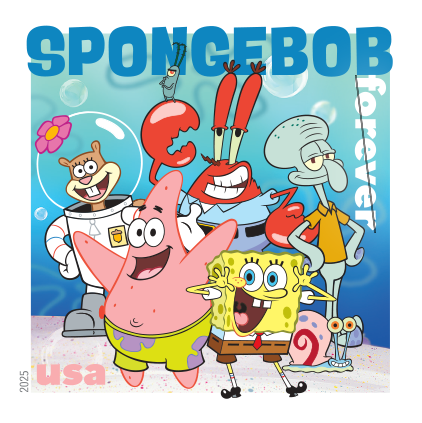 2025 SpongeBob Squarepants Stamps 80 pcs - Forever Stamps